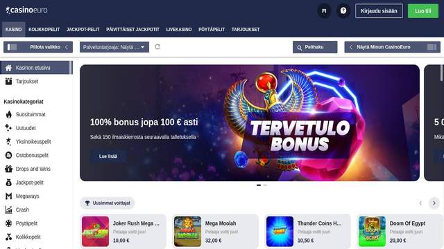 CasinoEuro casino screenshot